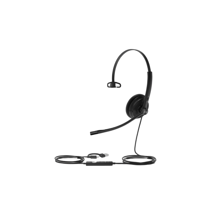 Diadema Alámbrica UH34 Lite Mono Teams de Yealink USB-C/A con Almohadillas de Espuma
