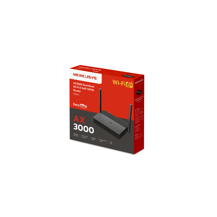 ONU/ONT - XPON Router WiFi 6 AX 3000 / 1 Puerto PON SC/APC / 1 Puerto WAN/LAN Gigabit / 3 Puertos LAN 10/100/1000 MBPS