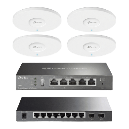 Kit de Iniciación en redes OMADA / 1 Router / 1 Switch TL-SG2210P / 4 Punto de Acceso EAP613