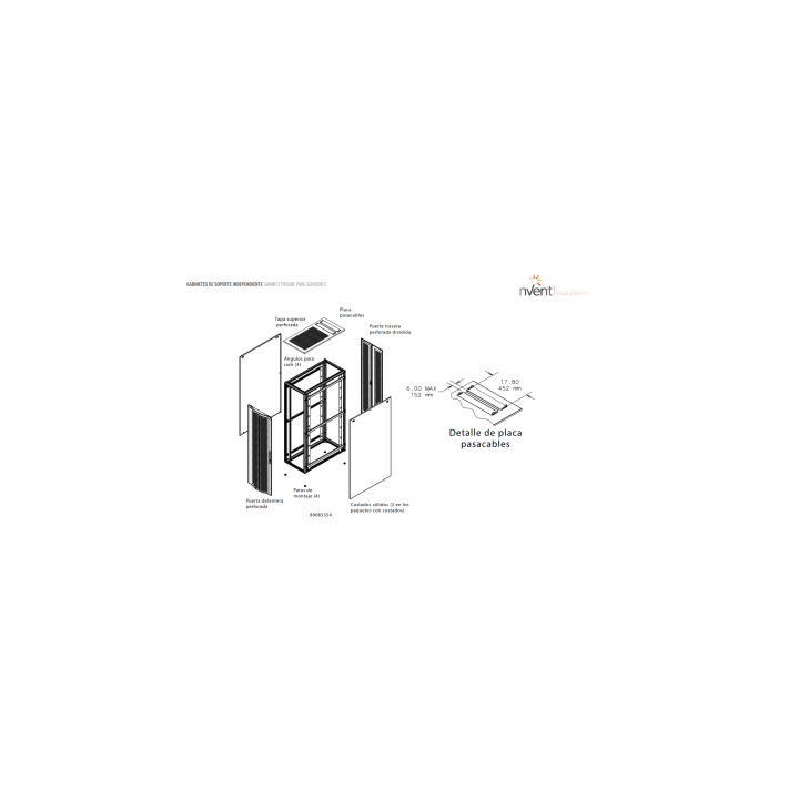 Gabinete para Servidores ProLine FloTek 42 UR Con Puertas Perforadas Alta Ventilación, Profundidad Extendida 1200 mm y