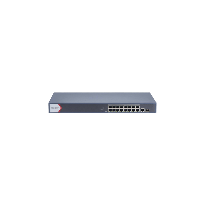 Switch Gigabit PoE+ / Monitoreable / 16 Puertos 1000 Mbps PoE+ / 1 Puerto 1000 Mbps de Uplink / 1 Puerto SFP /