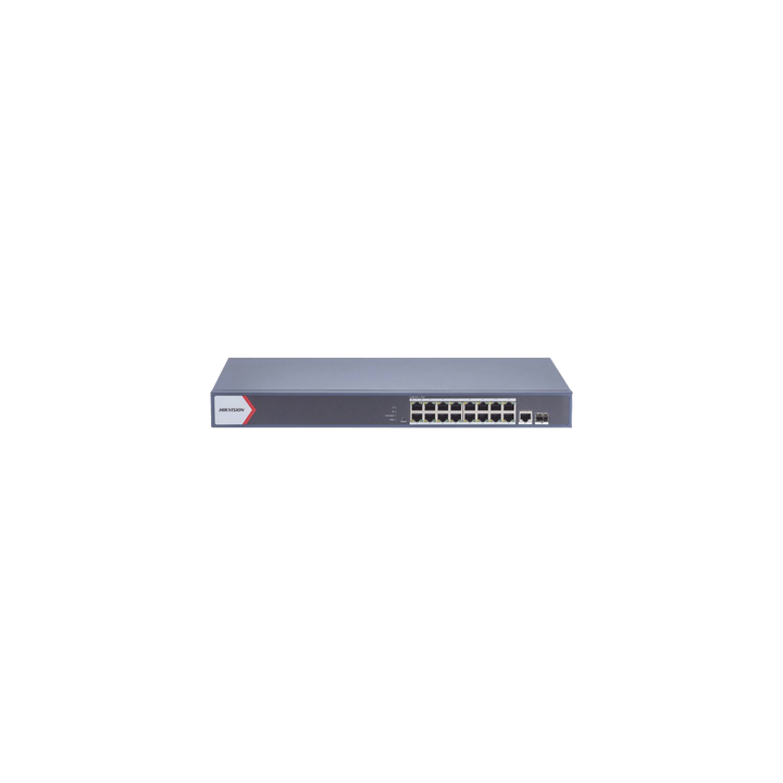 Switch Gigabit PoE+ / Monitoreable / 16 Puertos 1000 Mbps PoE+ / 1 Puerto 1000 Mbps de Uplink / 1 Puerto SFP /