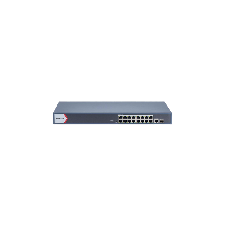 Switch Gigabit PoE+ / Administrable / 16 Puertos 1000 Mbps PoE+ / 1 Puerto 1000 Mbps de Uplink / 1 Puerto SFP /