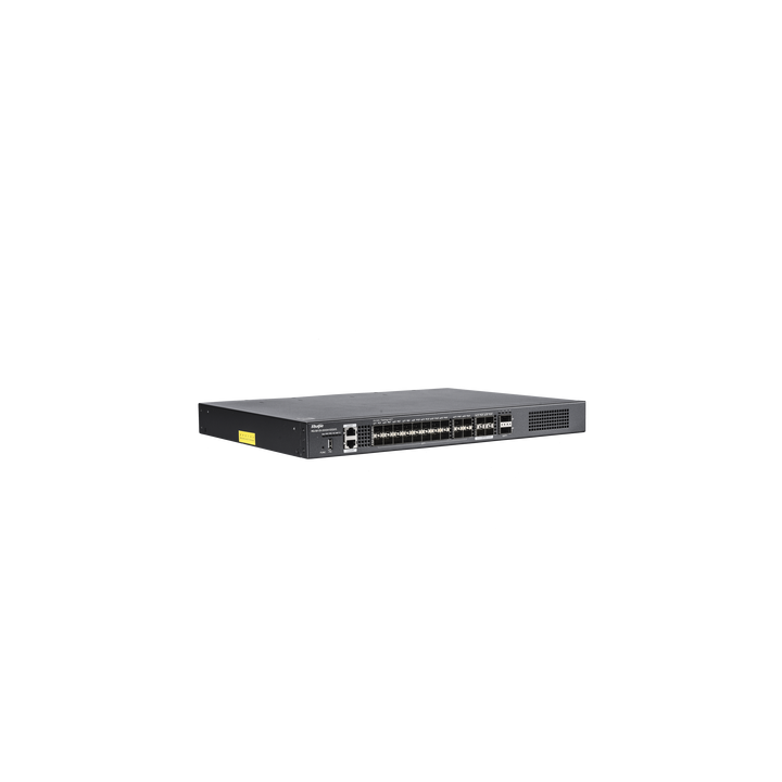 Switch distribución de fibra hasta 23 Tbps de Capacidad, 20 puertos SFP+ 10G, 4 Puertos SFP28 25G y 2 puertos QSFP+ 40G
