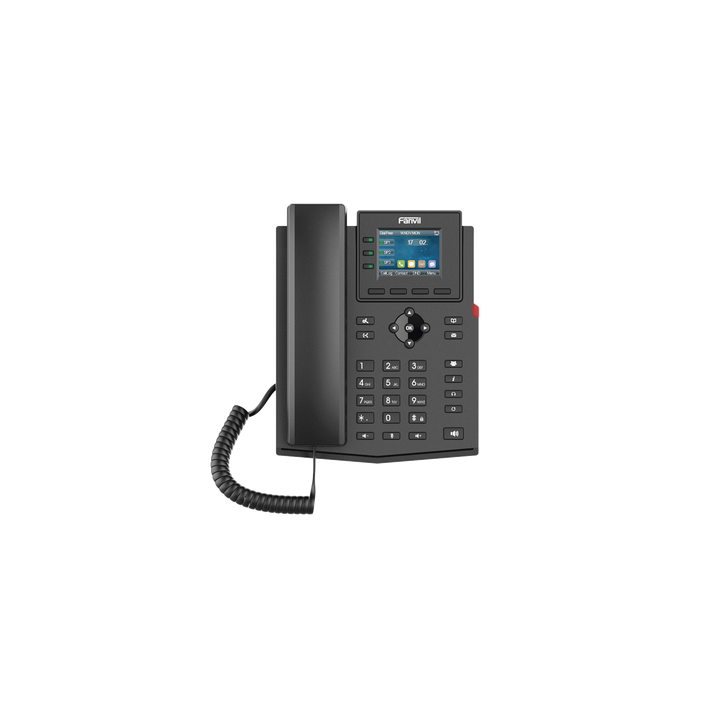Teléfono IP Wi-Fi empresarial para 4 líneas SIP con pantalla LCD de 2.4 pulgadas a color, Opus y conferencia de 3