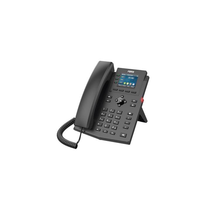 Teléfono IP Wi-Fi empresarial para 4 líneas SIP con pantalla LCD de 2.4 pulgadas a color, Opus y conferencia de 3