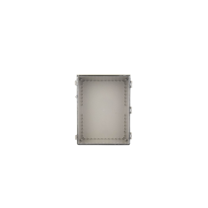 Gabinete Plástico ABS, Puerta Transparente, Uso en Intemperie (350 x 460 x 160 mm) Cierre por Broches Inoxidables y