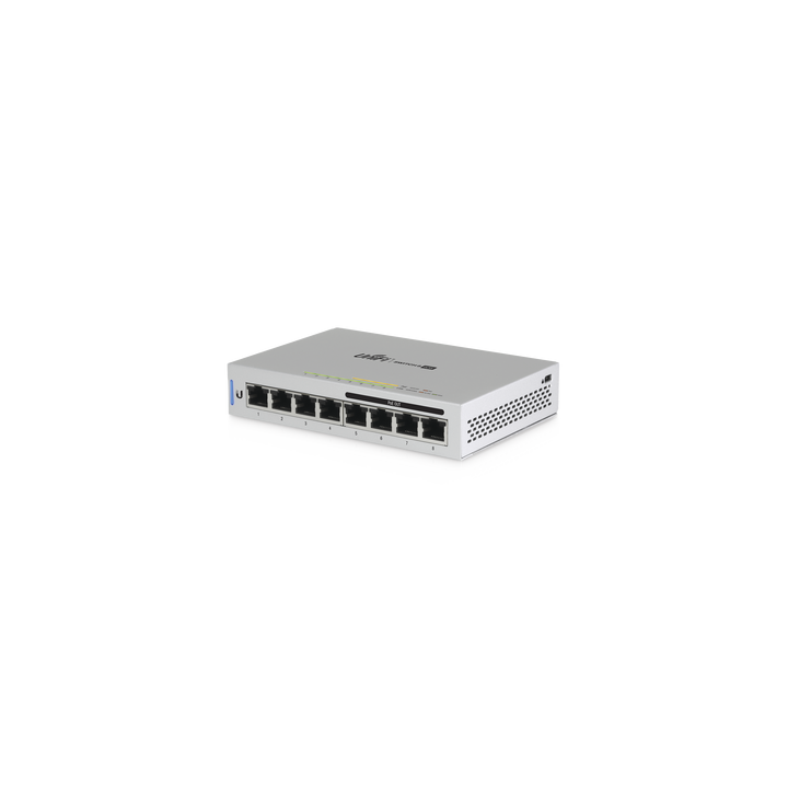 Switch UniFi Administrable capa 2 de 8 puertos Gigabit (4 Puertos Gigabit PoE 802.3af y 4 puertos Gigabit ethernet) 60W