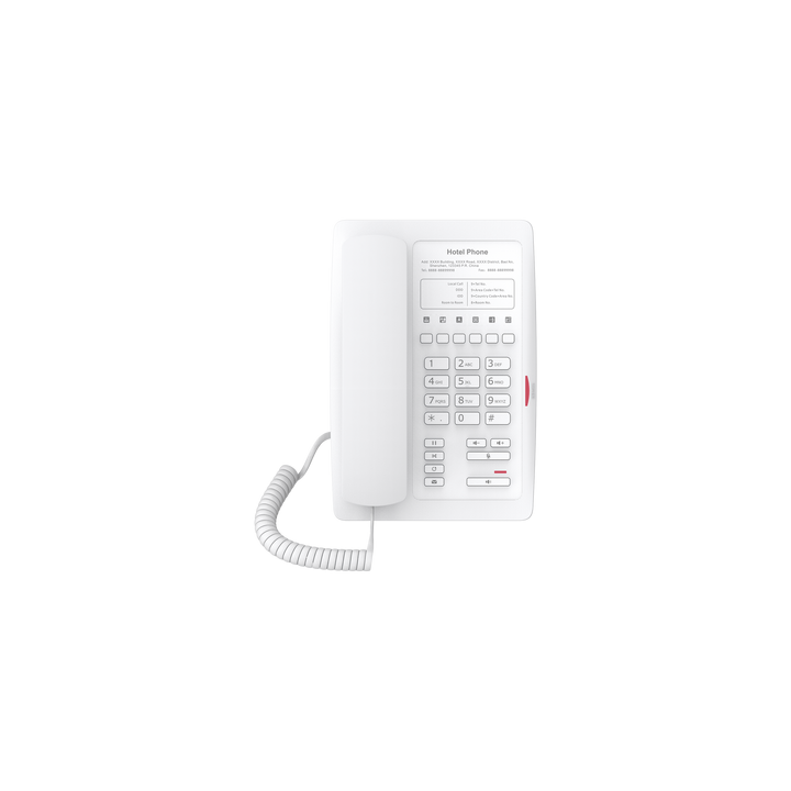 Teléfono IP WiFi para Hotelería, profesional con 6 teclas programables para servicio rápido (Hotline), plantilla