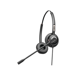 Diadema binaudal (duo) con tecnología antishock para teléfonos IP FANVIL y Polycom con micrófono de cancelación de