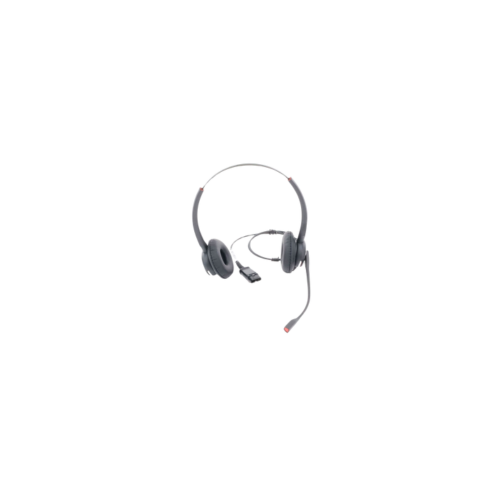 Diadema binaudal (duo) con tecnología antishock para teléfonos IP FANVIL y Polycom con micrófono de cancelación de