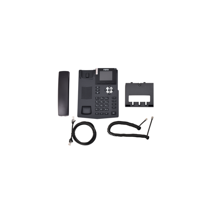 Teléfono IP empresarial para 2 lineas SIP con pantalla LCD de 2.4 Pulgadas a color y conferencia de 3 vías, PoE
