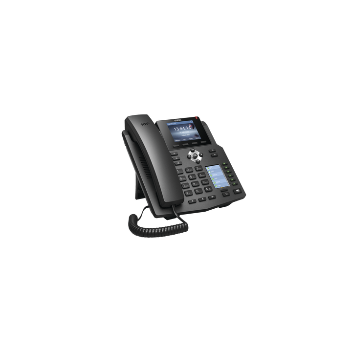 Teléfono IP empresarial para 4 Líneas SIP con 2 pantallas LCD, 6 teclas BLF/DSS, puertos Gigabit y conferencia de 3
