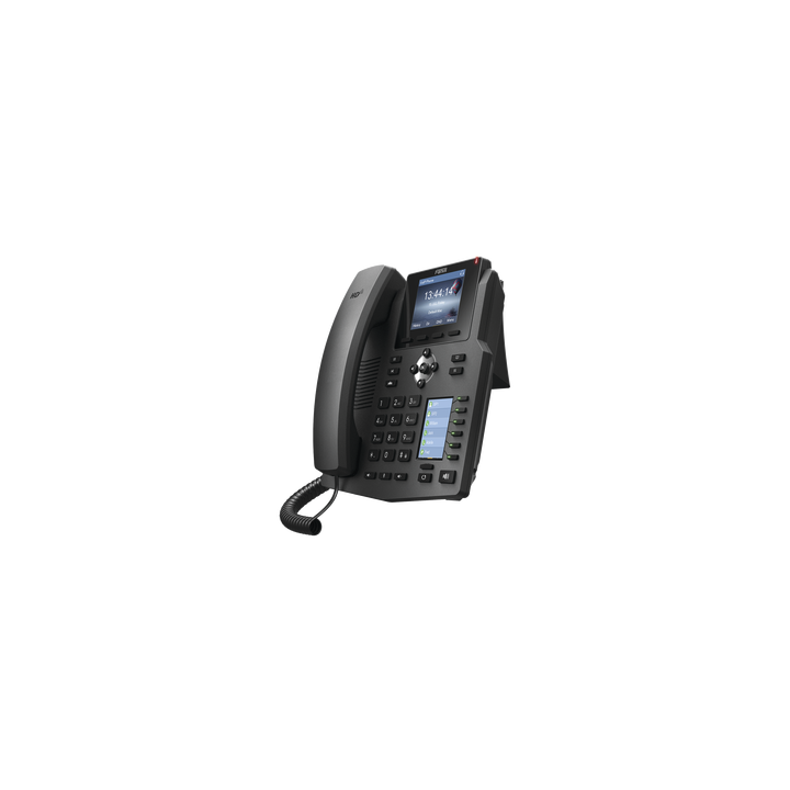 Teléfono IP empresarial para 4 Líneas SIP con 2 pantallas LCD, 6 teclas BLF/DSS, puertos Gigabit y conferencia de 3