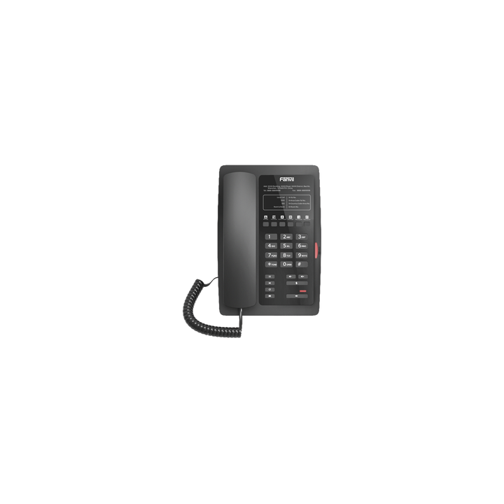 Teléfono IP para Hotelería, profesional con 6 teclas programables para servicio rápido (Hotline), plantilla