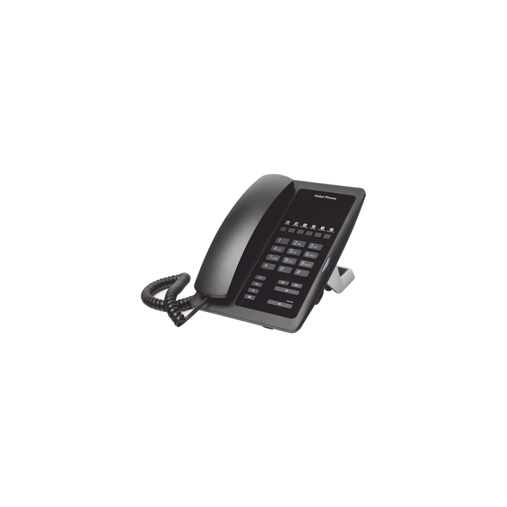 Teléfono IP para Hotelería, profesional con 6 teclas programables para servicio rápido (Hotline), plantilla