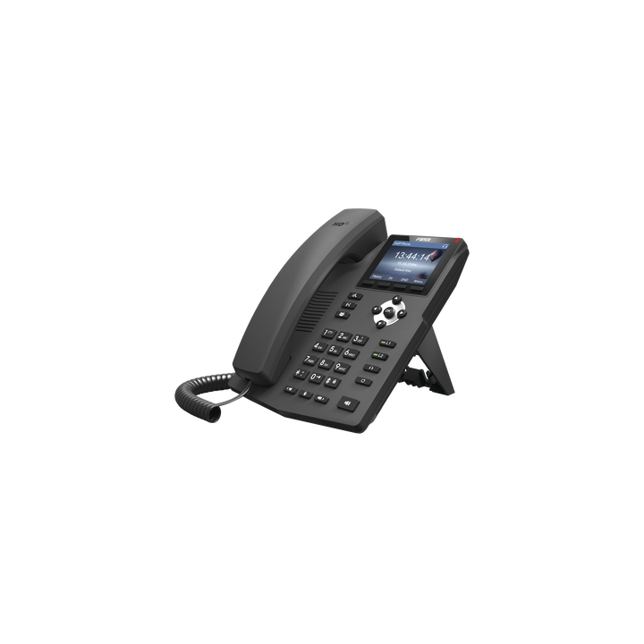 Teléfono IP empresarial para 2 lineas SIP con pantalla LCD de 2.8 pulgadas a color, puertos Gigabit y conferencia de 3