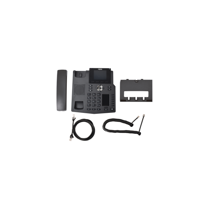 Teléfono IP empresarial para 4 líneas SIP con 2 pantallas LCD, 6 teclas BLF/DSS, conferencia de 3 vías, PoE