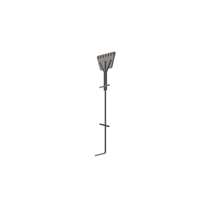 Ancla de Piso Tipo Paleta 7 Orificios para Retenida. Placa: 3/4", Redondo: 1", Altura: 210 cm. Galv. Inmersión.