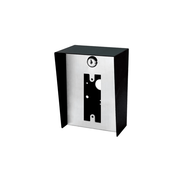Gabinete para Montaje en Poste ENFORCER / Carcasa de Acero con Pintura en Polvo / Placa Frontal de Acero Inoxidable con