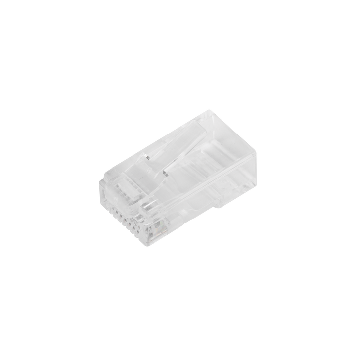 Bote con 100 Plugs Pass Through RJ45 Cat6 sin Blindaje, Chapado de Oro a 30 Micras para Durabilidad Extrema