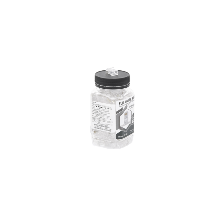 Bote con 100 Piezas de Plug Modular RJ45 Cat6 sin Blindaje, Chapado de Oro a 30 Micras para Durabilidad Extrema