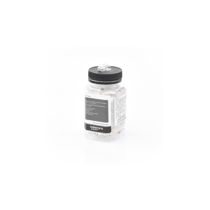 Bote con 100 Piezas de Plug Modular RJ45 Cat6 sin Blindaje, Chapado de Oro a 30 Micras para Durabilidad Extrema
