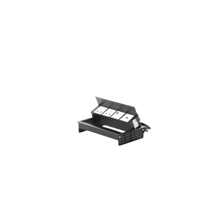 Caja Horizontal Tipo Hub para Escritorio Color Negro, con 1 Puerto HDMI Hembra-Hembra, 1 Puerto RJ45 Cat6, 2 Puertos