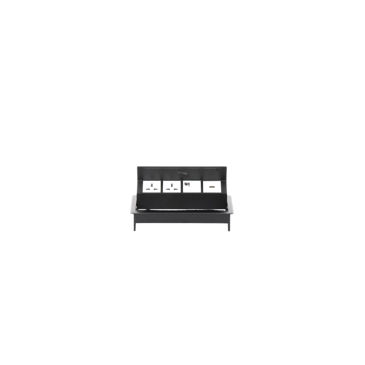 Caja Horizontal Tipo Hub para Escritorio Color Negro, con 1 Puerto HDMI Hembra-Hembra, 1 Puerto RJ45 Cat6, 2 Puertos