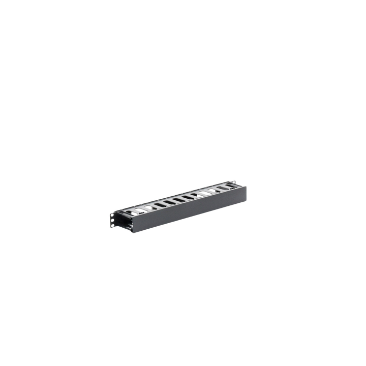 Organizador de Cables Horizontal de 1U para Rack de 19", Fabricado en Polímero Resistente a Deformaciones y Rayones