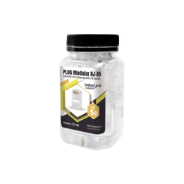 Bote con 100 Piezas de Plug Modular RJ45 Cat5e sin Blindaje, Chapado de Oro a 30 Micras para Durabilidad Extrema