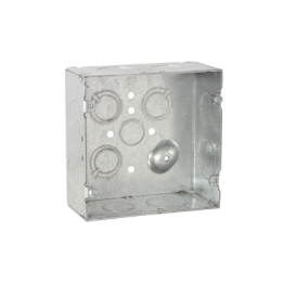Caja Cuadrada 4 11/16" x 4 11/16"/ Profundidad 2- 1/8"/ 4 Entradas 1", 4 Entradas 3/4", 1 Entrada 1/2" y 3 TKO