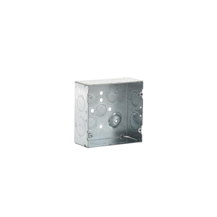 Caja Cuadrada 4 11/16" x 4 11/16"/ Profundidad 2- 1/8"/ 4 Entradas 1", 4 Entradas 3/4", 1 Entrada 1/2" y 3 TKO