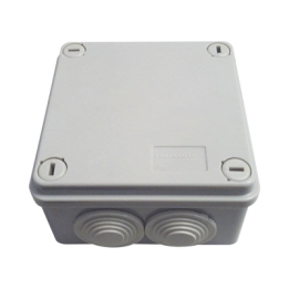 Caja Tipo Estanca IP55, con 6 Entradas, Tapa y Tornillo de Vuelta de 1/4, 100 x 100 x 50 mm (3.94 x 3.94 x 1.97