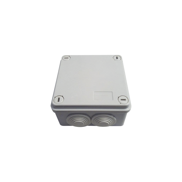 Caja Tipo Estanca IP55, con 6 Entradas, Tapa y Tornillo de Vuelta de 1/4, 100 x 100 x 50 mm (3.94 x 3.94 x 1.97