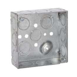 Caja Cuadrada 4 x 4"/Profundidad 1- 1/2"/ 10 Entradas de 1/2" y 6 TKO (1/2"-3/4").