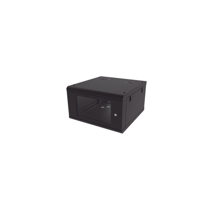 Gabinete de Pared con Puerta de Cristal Templado, 635 mm de Profundidad, 6U Rack de 19 in, Acero Reforzado