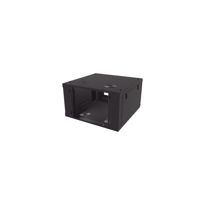 Gabinete de Pared con Puerta de Cristal Templado, 635 mm de Profundidad, 6U Rack de 19 in, Acero Reforzado