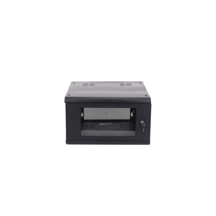 Gabinete de Pared con Puerta de Cristal Templado, 635 mm de Profundidad, 6U Rack de 19 in, Acero Reforzado