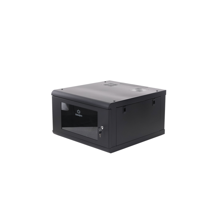 Gabinete de Pared con Puerta de Cristal Templado, 635 mm de Profundidad, 6U Rack de 19 in, Acero Reforzado