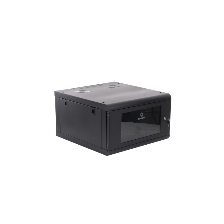 Gabinete de Pared con Puerta de Cristal Templado, 635 mm de Profundidad, 6U Rack de 19 in, Acero Reforzado