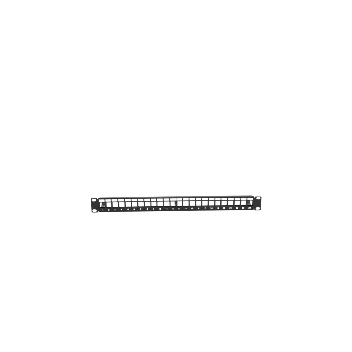 Patch Panel Modular sin Blindaje de 24 Puertos, 1U, con Barra para Organizar Cable