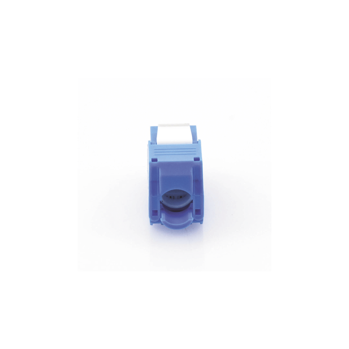 Módulo Jack Keystone Cat6 (Toolless), con Terminación en Ángulo 180 Grados Color Azul, Compatible con Faceplate y
