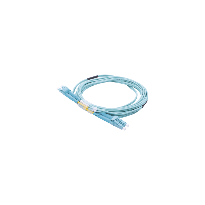 Jumper de Fibra Óptica Multimodo OM3 50/125 LC-LC OFNR (Riser), 2.0 mm, Dúplex, Aqua, 3 Metros (9.84 Pies)