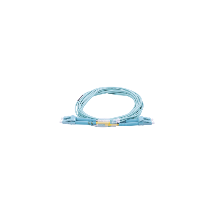 Jumper de Fibra Óptica Multimodo OM3 50/125 LC-LC OFNR (Riser), 2.0 mm, Dúplex, Aqua, 3 Metros (9.84 Pies)