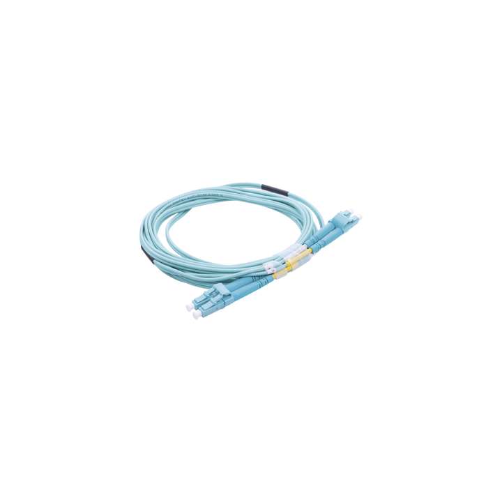 Jumper de Fibra Óptica Multimodo OM3 50/125 LC-LC OFNR (Riser), 2.0 mm, Dúplex, Aqua, 3 Metros (9.84 Pies)