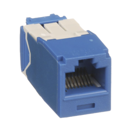 Conector Jack RJ45 Estilo TG, Mini-Com, Categoría 6A, de 8 Posiciones y 8 Cables, Color Azul