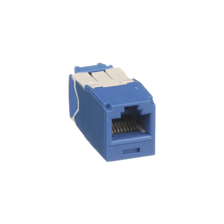 Conector Jack RJ45 Estilo TG, Mini-Com, Categoría 6A, de 8 Posiciones y 8 Cables, Color Azul