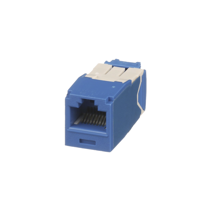 Conector Jack RJ45 Estilo TG, Mini-Com, Categoría 6A, de 8 Posiciones y 8 Cables, Color Azul