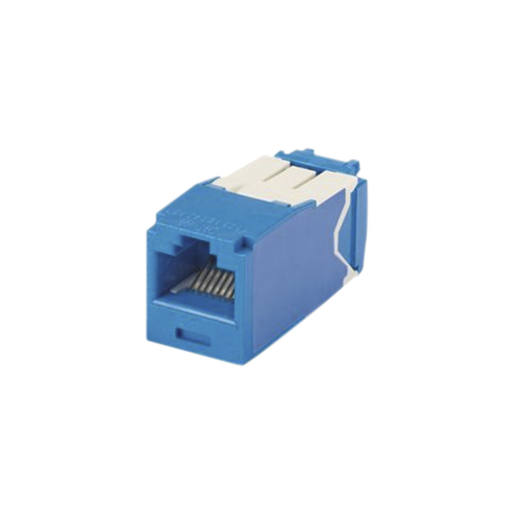 Conector Jack RJ45 Estilo TG, Mini-Com, Categoría 6A, de 8 Posiciones y 8 Cables, Color Azul